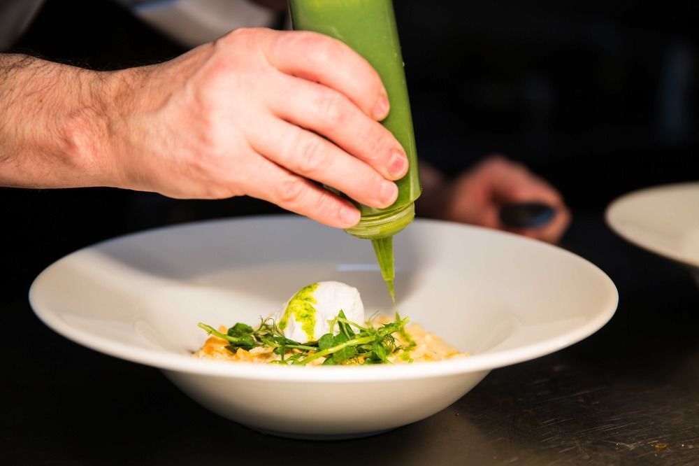 The Millstone, Mellor Hotel Blackburn  Luaran gambar A chef using a piping bag